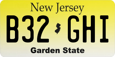 NJ license plate B32GHI