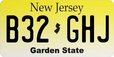 NJ license plate B32GHJ