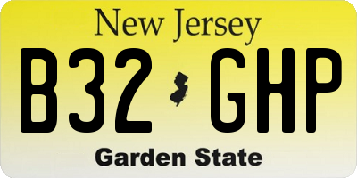 NJ license plate B32GHP