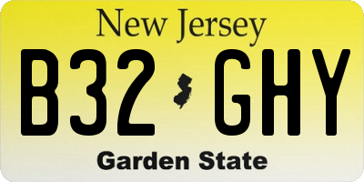 NJ license plate B32GHY