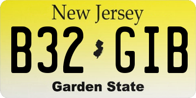 NJ license plate B32GIB