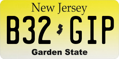 NJ license plate B32GIP