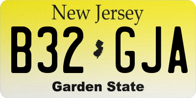 NJ license plate B32GJA