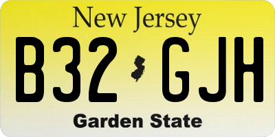 NJ license plate B32GJH