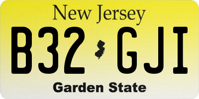 NJ license plate B32GJI