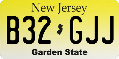 NJ license plate B32GJJ