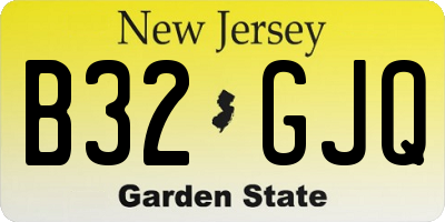NJ license plate B32GJQ