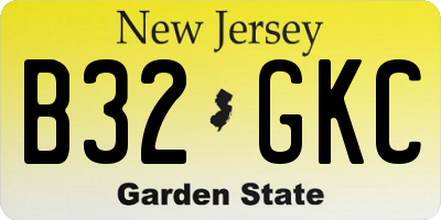 NJ license plate B32GKC