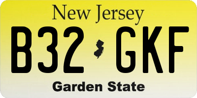 NJ license plate B32GKF