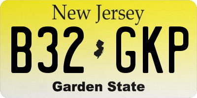 NJ license plate B32GKP