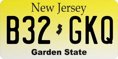 NJ license plate B32GKQ
