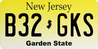 NJ license plate B32GKS