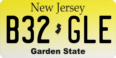NJ license plate B32GLE