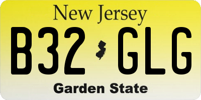 NJ license plate B32GLG
