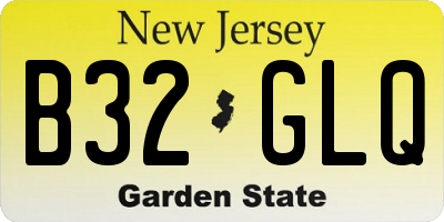 NJ license plate B32GLQ