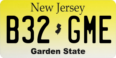 NJ license plate B32GME