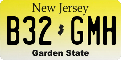 NJ license plate B32GMH