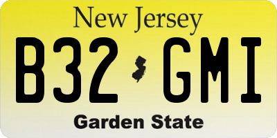 NJ license plate B32GMI