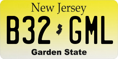 NJ license plate B32GML