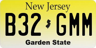 NJ license plate B32GMM