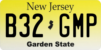 NJ license plate B32GMP