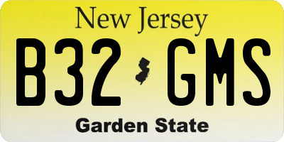 NJ license plate B32GMS