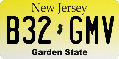 NJ license plate B32GMV