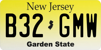 NJ license plate B32GMW