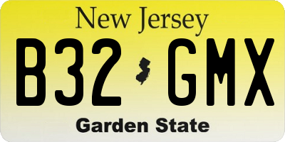 NJ license plate B32GMX