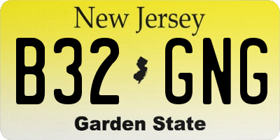 NJ license plate B32GNG
