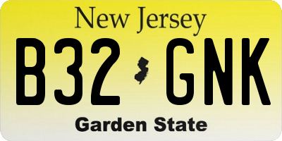 NJ license plate B32GNK