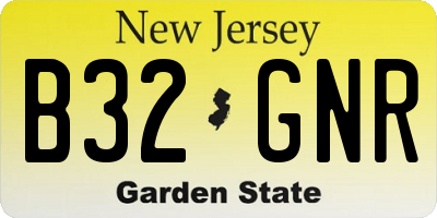 NJ license plate B32GNR