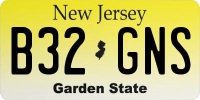 NJ license plate B32GNS