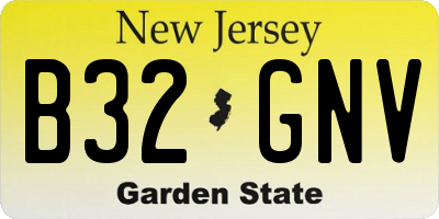 NJ license plate B32GNV