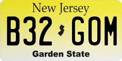 NJ license plate B32GOM