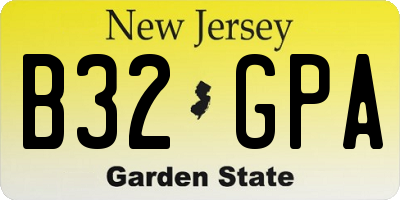 NJ license plate B32GPA