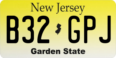 NJ license plate B32GPJ