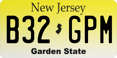 NJ license plate B32GPM