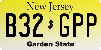 NJ license plate B32GPP