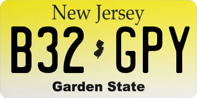 NJ license plate B32GPY