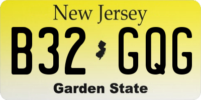 NJ license plate B32GQG