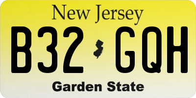 NJ license plate B32GQH