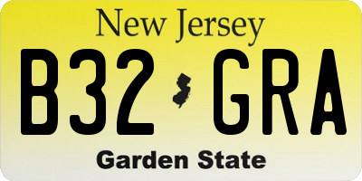NJ license plate B32GRA
