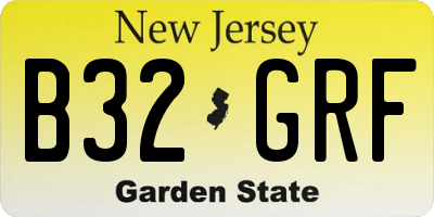 NJ license plate B32GRF