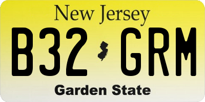NJ license plate B32GRM