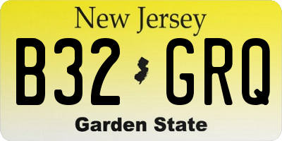 NJ license plate B32GRQ