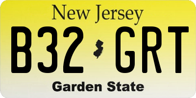 NJ license plate B32GRT