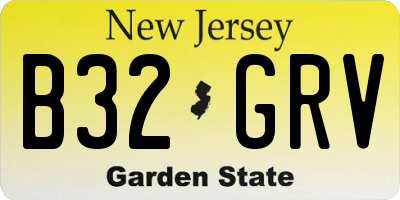 NJ license plate B32GRV