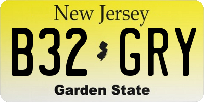 NJ license plate B32GRY