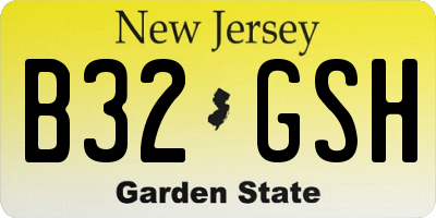 NJ license plate B32GSH